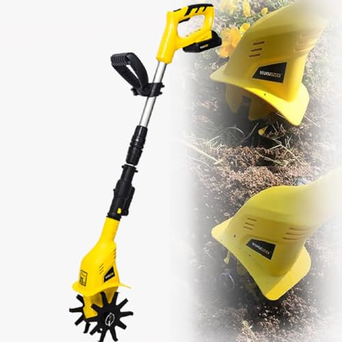 GAYAYAS Outil de Jardinage électrique sans Fil, motoculteur électrique (avec Batterie au Lithium 2000 mAh et Chargeur), pour Jardins avec poignée réglable