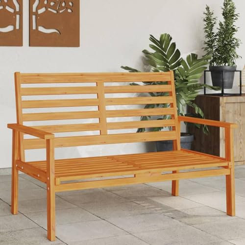 Homgoday Gartensofa 120 cm Massivholz Akazie Gartenlounge, Lounge Sofa, Balkon Lounge Balkonmöbel, Gartenmöbel, Loungemöbel