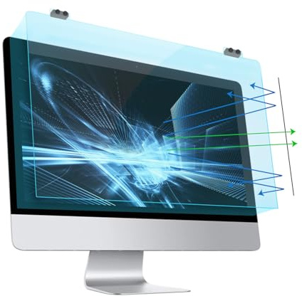 MOSISO 23-24 Zoll Computer Blaulicht Blocking Bildschirm Schutzfolie für Diagonale 23/23,6/23,8/24 Zoll Monitor,Blendschutz Beidseitig Verfügbar Augenschutz Hängender Computer Bildschirm Blocker