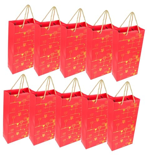CIMAXIC 10stücke Weinflaschen-tasche Papiertasche Zum Tragen Von Weinflaschen Für Geschenke Und Mit Griffen Für Einzelne