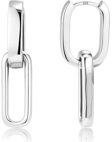 ALEXCRAFT Silber 925 Ohrringe Hängend Doppel Creolen mit Anhänger Damen