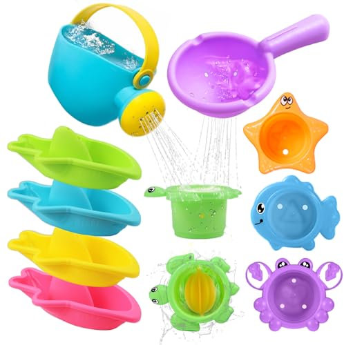 Baby Bath Toys for 1 2 3 4 Year Olds, 10 Pack Water Play Toys for Toddler Kids, Pool Toys Gift for Boys Girls