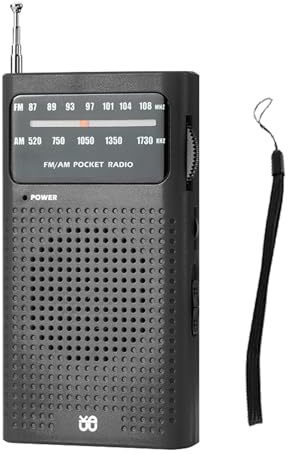 Radio Pequeña, Radio Portatil Am/FM, meteorológica portátil con Pilas, Pequeñas con Altavoz Potente para Personas Mayores Viajes Al Aire Libre