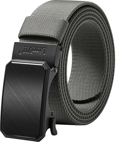 LionVII Elastischer Ratschen-Gürtel mit Automatischer Schnalle, Arbeitsgürtel für Herren für Taillenumfang 75-125cm(28-49)