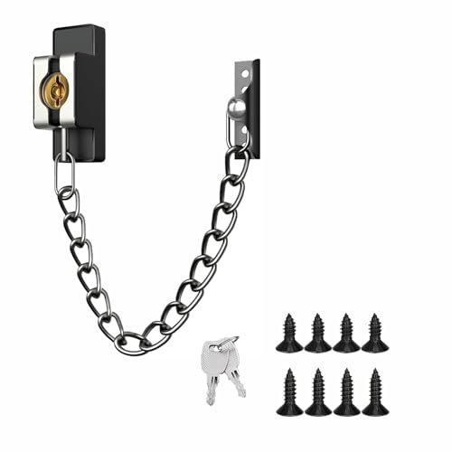 Cerradura de cadena de puerta resistente, cerradura de cadena de seguridad de acero inoxidable con llaves, pestillo de seguridad infantil para puerta y ventana para uso doméstico, cerradura multiusos