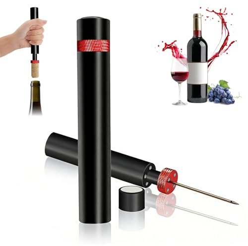 Jetstream Sacacorchos Presión para Vino, Abridor de Vino Aire Comprimido Presión, Abre Botellas en 7 Segundos, Adecuado para Botellas de Vino Tinto Con Tapón de Corcho