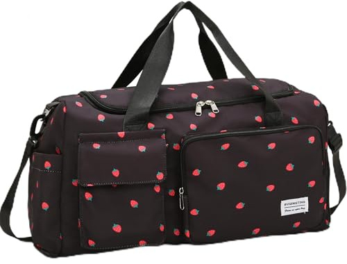 SUNYBLIS Sporttasche Reisetasche Mädchen - Stylischer Weekender Damen mit Schuhfach & Wasserdichtem Fach Große Gym Bag Travel Bag für Fitness, Sport, Reise, Yoga, Schwimmen, Trainingstasche(Schwarz)