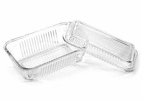 PEBBLE HUG Glass Butter Dish, Odor-Resistant Surface, Easy Serving, Effortless Cleaning, Multi-Purpose Use for Butter, Cheese, Ghee, Perfect for Breakfast Tables, Dining Counters, Kitchen Shelves