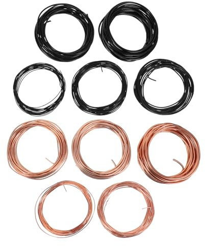FUNOMOCYA Kit de Alambre de Aluminio para Bonsáis 10 Piezas, 5 M por Rollo, Calibres Surtidos 1.0/1.5/2.0/2.5/3.0 Mm, Alambre para Entrenamiento y Fijación de Ramas en Jardinería y Plantas