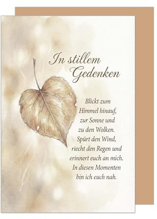 Edition Seidel Premium Trauerkarte mit Umschlag. Beileidskarte Kondolenzkarte Karte Klappkarte Spruch In stillem Gedenken Erinnerung Anteilnahme Mitgefühl Trost Hoffnung Kraft (T1230 SW026)