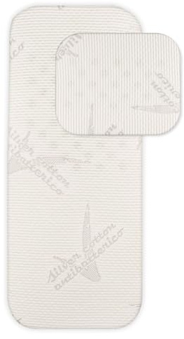 baby idea EN16890:2017 Silver AG+ Kinderwagenmatratze mit abnehmbarem Neugeborenenkissen, atmungsaktiven Sicherheitslöchern Antibakterielle (Silberfaser) Silber 72x29,5x3,5
