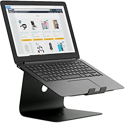 Slabo Notebookhalterung Laptopständer für Mac Book/MacBook Air/MacBook Pro/alle Notebooks/Laptops Aluminium - SCHWARZ/Black