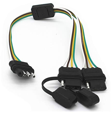 4 Way Y-Splitter Plug Universal for Tailgate Light Bar and Trailer Lights Plug & Play Adapter Extension Harness Wiring Plug 4 Pin Connectors (1) (1)