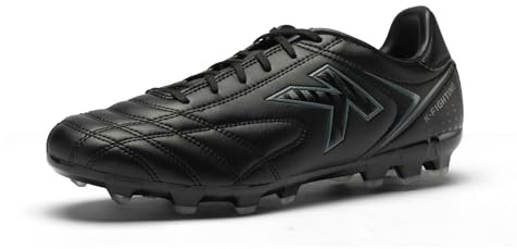 KELME K-Fighting AG Soccer Cleats, Mens Womens Unisex Outdoor Soccer Shoes, Microfiber Leather, Youth, Black, Size 7