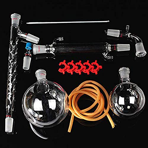 Appareil de distillation en verre 13 pièces, équipement de distillation sous vide de 1000 ml, kit de verrerie de laboratoire de chimie