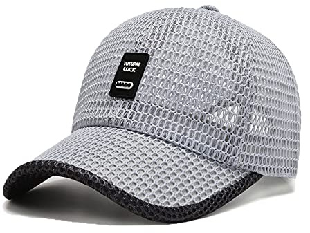 YAMEE Sommer Mesh Baseball Cap für Männer Frauen Trucker Mesh Hut Baseball Hüte Outdoor Sport Laufmütze, 2-grau, One size