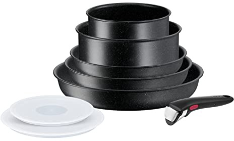 Tefal Ingenio Black Stone Batterie de cuisine 7 pièces Aluminium