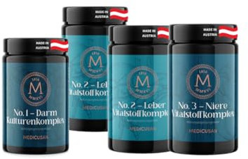 Medicusan Wohlfühl-Bundle - 3 einzigartige & ganzheitliche Nahrungsergänzungsmittel hochdosiert, Darm Kulturenkomplex, Leber mit Mariendistel & Niere mit Goldrute & Brennnessel