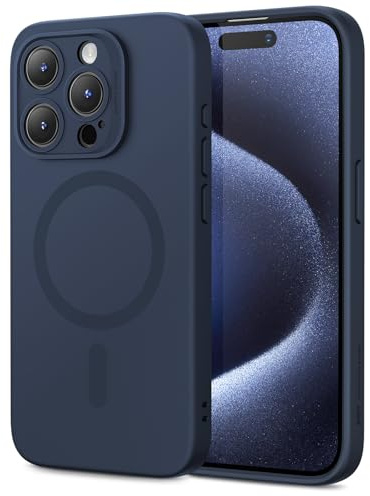 ESR for iPhone 15 Pro Max Case for MagSafe, Silicone Phone Case, Dark Blue