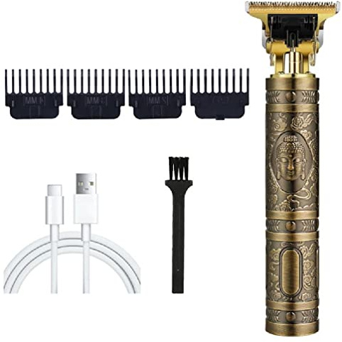 Myazs Tondeuse à cheveux rétro T9 pour homme, sans fil, étanche, machine de coupe de cheveux professionnelle pour tondeuse rasoir, barbe homme, large utilisation, rechargeable par USB, 4 peignes de
