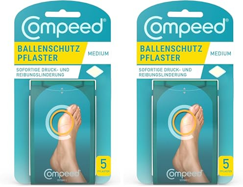 Compeed Ballenschutz Pflaster – Hydrokolloid-Pflaster zur schnellen Linderung von Schmerzen am Ballen und bei Hallux Valgus, 5 Stück (2er Pack)