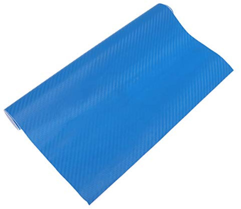 TOPPERFUN Carbonfaserfolie Wrap Rolle Selbstklebend Auto Blau Wasserfest Lack Schonend Möbel Handy Laptop Fenster