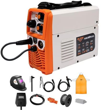 RURIS AS130FULL Poste à souder Inverter 130A - MIG/MAG, LIFT TIG, MMA, 3 en 1 - Fil fourré sans gaz, Affichage digital, 230V, léger et portable, 7 kg
