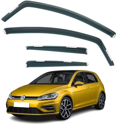 Set mit 4 Windabweisern, kompatibel mit Volkswagen Golf 7 5-Türer Schrägheck 2013 2014 2015 2016 2017 2018 2019 2020 Modelle.