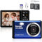 Digital Camera for Photography with 2 Batteries 32G Memory Cards,18X Digital Zoom 30MP Point and Shoot Cameras,Small Camera for Kids/Adult/Elderly/Beginners(Blue)