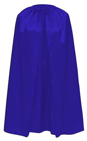 Carnavalife Capa Superheroe Superheroina para Adolescente y Adulto Hombre Mujer Satin con Brillo Super-man Bat-man Flash (S/90CM, Capa Satin Azul)