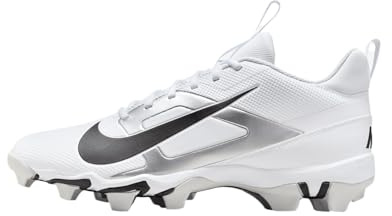 Nike Alpha Menace 4 Shark - Tacos de fútbol para hombre, Blanco/plateado metálico/polvo de fotón/negro, 44 EU