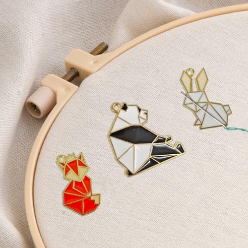 MAGUSHION Emalj geometrisk djurnål minders set – 3-pack för korsstygn, sömnad, broderi och handarbete tillbehör | magnetiska nålhållare
