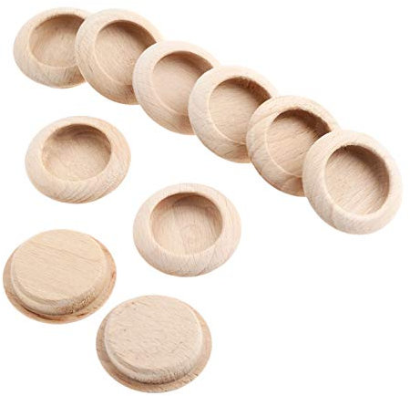 TRENTSNOOK 10Pcs Holz Verdeckte Knob Möbelgriffe Küchenschrank Schubladengriffe Schrank Schrank Tür Holz Pulls Möbelbeschläge