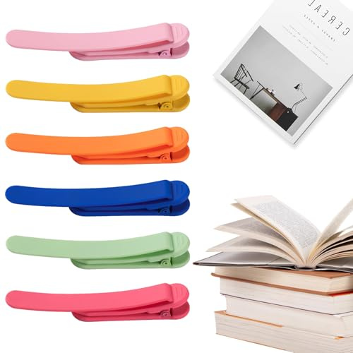 Zernblend Automatische Lesezeichen - 6 Stück Silikon Lesezeichen für Bücher