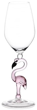 MAGICLULU Verre à Vin en Verre Rose Forme Flamant, Design Créatif et Chic, pour Banquet ou Fête Entre Amis, Élégant et Original