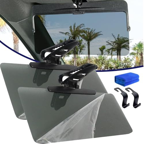 Universal Car Sun Visor with Polarized Glare Protection, Visor Extender Attachment, Car Visor Extender Sun Blocker, Universal Car Sun Visor, for Clearer Vision (2PCS)