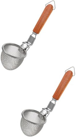 IMIKEYA 2piezas Colador De Pasta Inoxidable Mango Filtro De Para Cocinar y Escurrir Espaguetis Utensilio De Cocina Práctico y Resistente Para Doméstico