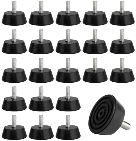 32 STK Verstellbare Möbelfüße Stellfüße M6, Höhenverstellbare Füße | Regulierschraube Schraubfüße Schrauben Gewinde M6 x 32 mm,Verstellschrauben Schraubfuß für Schränke Tische Stühle(Schwarz)