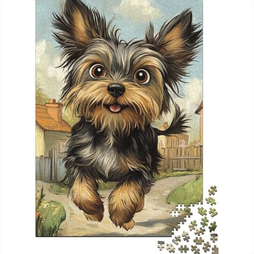 Yorkshire Terrier Jigsaw Puzzles Puzzles for Adults Kids. 1000 Pieces Impossible Challenge Toy Educational Games Home Decoration for Educational Games Gifts 1000pcs (75x50cm)