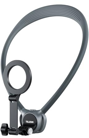 TELESIN Magnetic Neck Phone Holder with Anti-Lost Rope & Adjustable Chest Strap Hands Free POV for iPhone 16/15/14/13/12 Compatible with MagSafe & Android All Phones With Included Magneic Plate