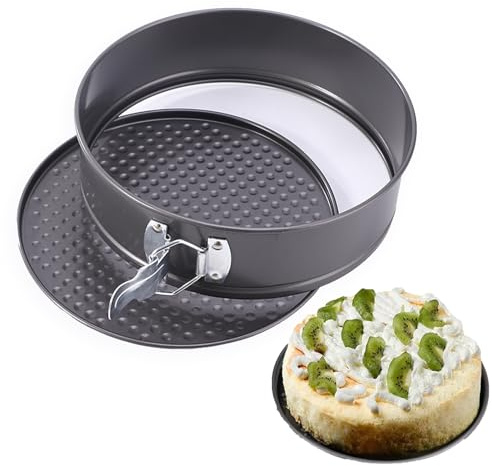 Fine jade2 Molde Tarta Desmontable 18cm Molde para horno redondo Clip-Clap desmontable Molde redondo pequeño Desmontable para tartas, pan, queso, color negro