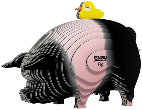 Eugy 3D Puzzle Schwein - nachhaltiges Tier Spielzeug aus Karton
