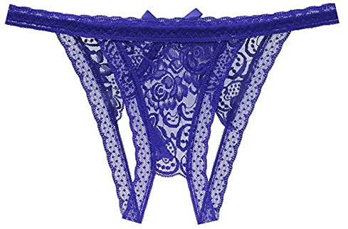 Generico Perizoma Aperto in Pizzo - Tanga Donna Seducente Trasparente Mutande Donna Sexy con Buco Tanga Elasticizzato Vita Bass Intima Hot Mutande Slip Lingerie