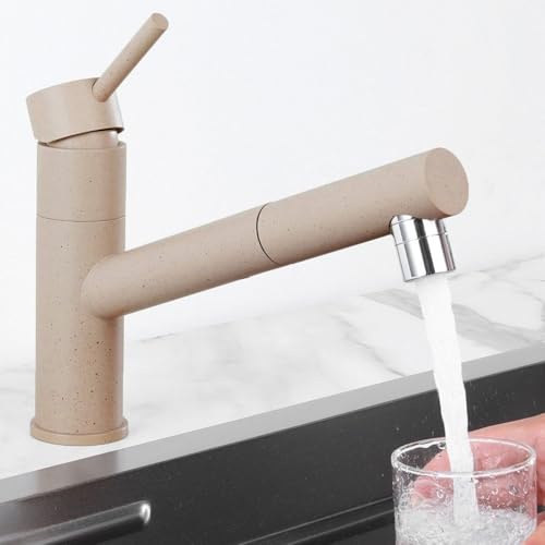Tondiy Rubinetto Cucina Avena con Doccetta Estraibile a 2 Modalità, Miscelatore per Lavello Girevole a 150°, Rubinetti Monocomando in Acciaio Inox 304, Calda e Fredda Regolabile