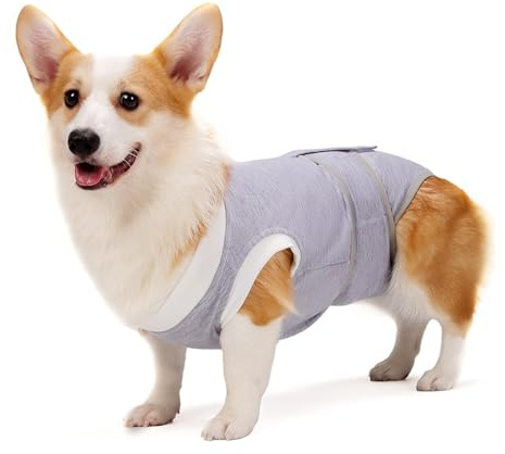 GIEEU Tutina chirurgica per cani, body chirurgico per cani di sesso femminile e maschio, protezione per ferite addominali, camicia sterilizzante con cuscinetto traspirante, alternativa al collare a