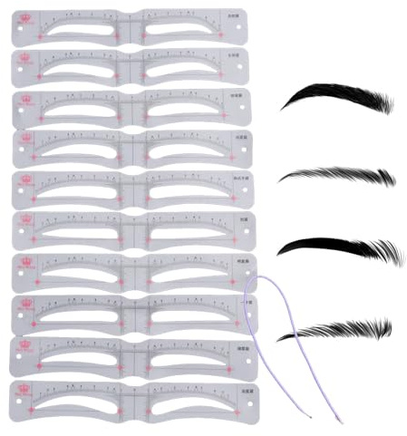 Kit stencil per sopracciglia - Modello per forma di sopracciglio da donna 12 pezzi - Accessorio per il trucco delle sopracciglia per appuntamenti, viaggi, balli e feste