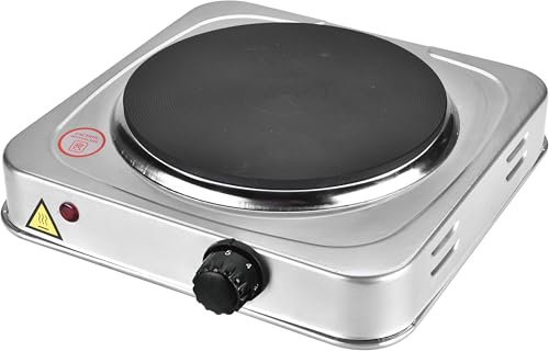 Placa Eléctrica Portátil 1500W con Control de Temperatura, Hornillo Eléctrico de 1 Fuego Ø185 mm, Calentamiento Rápido, Cocina Portátil para Camping y Hogar.