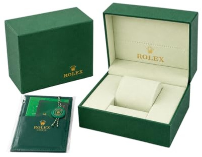 ROUHO Einzeluhrenhalter Grün Hölzerne Uhrenbox Cremefarbene Weiche Auskleidung Displaykissen Außen Aufbewahrungsetui für Rolex Yacht‑Master