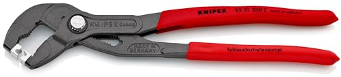 KNIPEX Schlauchschellenzange, 85 51 250 C SB | Geeignet für Click-Schellen auf SB-Karte mit rutschhemmendem Kunststoff überzogen 250 mm