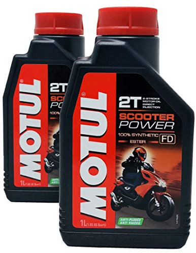 OLIO MISCELA MOTUL SCOOTER POWER 2T 100% SINTETICO SYNTHETIC ESTER 2 CONFEZIONI DA 1 LITRO